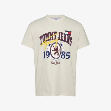  Tommy Jeans Reg Varsity Novelty Ext Erkek Bej T-Shirt