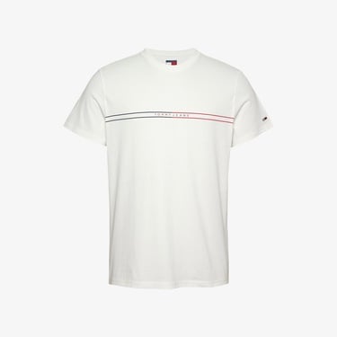  Tommy Jeans Slim Entry Graphic Ext Erkek Beyaz T-Shirt