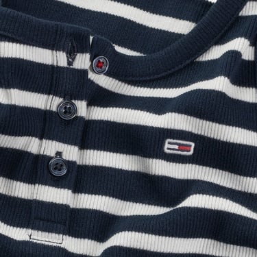  Tommy Jeans Slim Button Tank Kadın Mavi Kolsuz T-Shirt