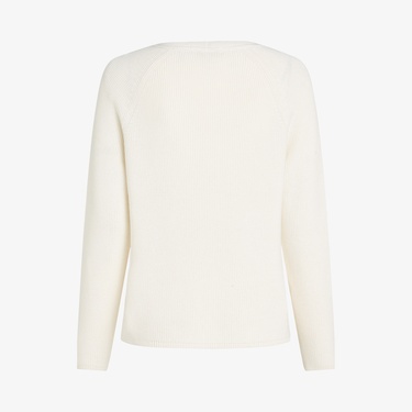  Tommy Hilfiger Co Cardi Stitch V-Nk Kadın Beyaz Kazak