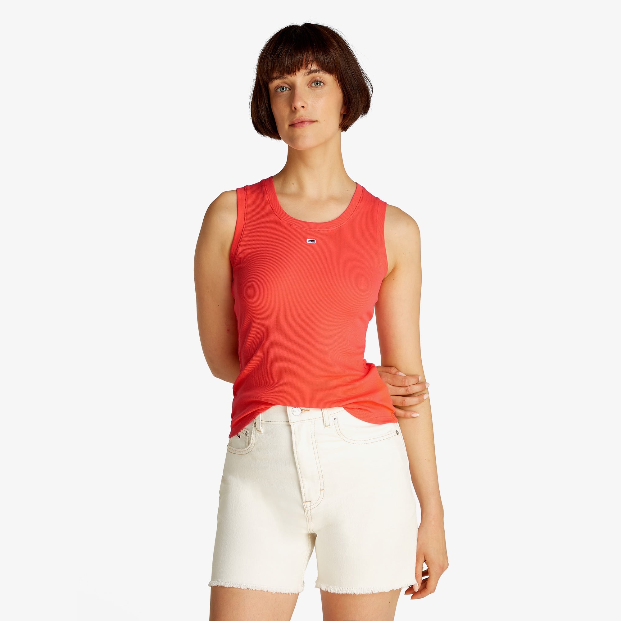 Tommy Jeans Essential Rib Tank Ext Kadın Turuncu T-Shirt