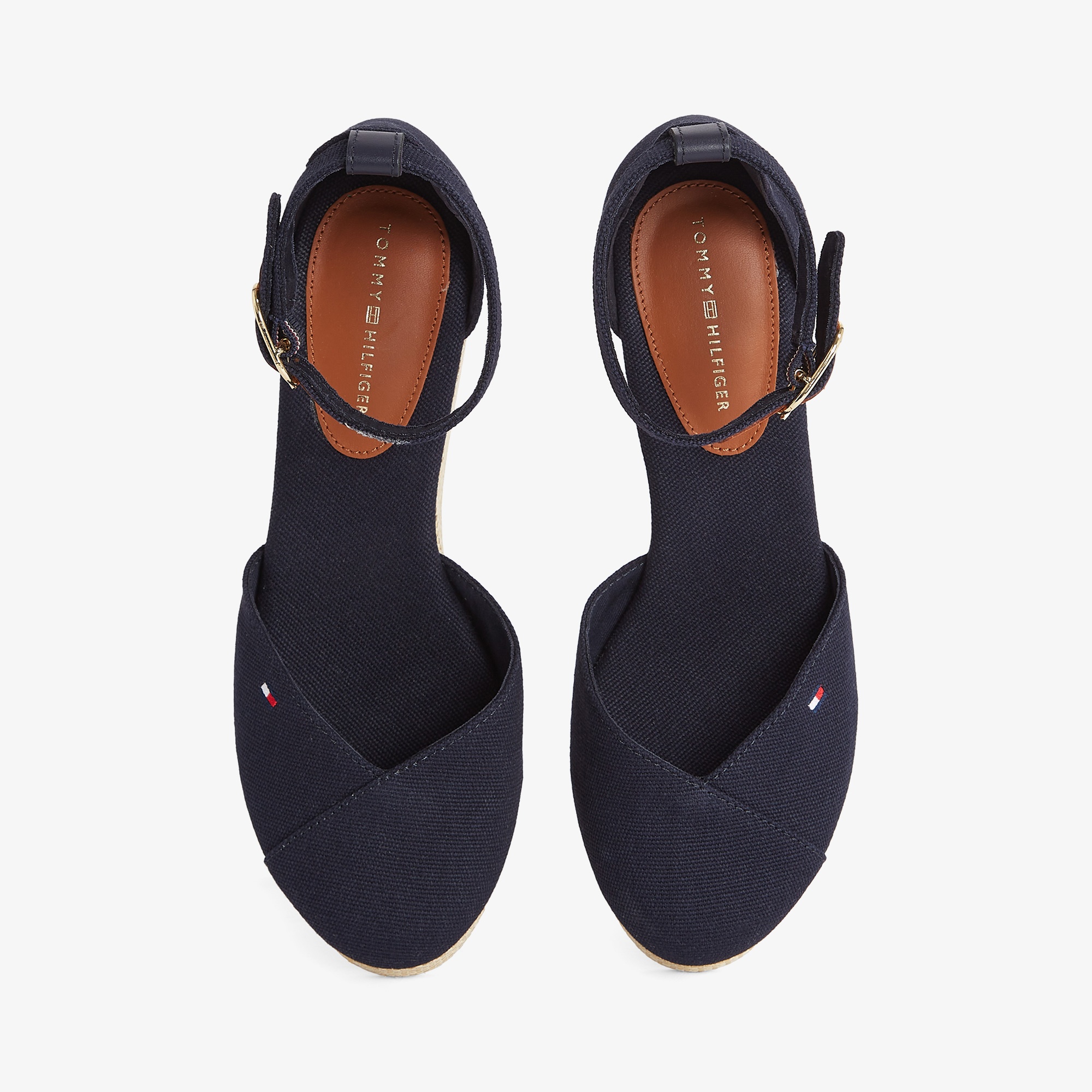 Tommy Hilfiger Flag Closed Toe Mid Wedge Kadın Lacivert Sandalet