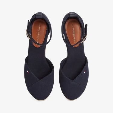  Tommy Hilfiger Flag Closed Toe Mid Wedge Kadın Lacivert Sandalet