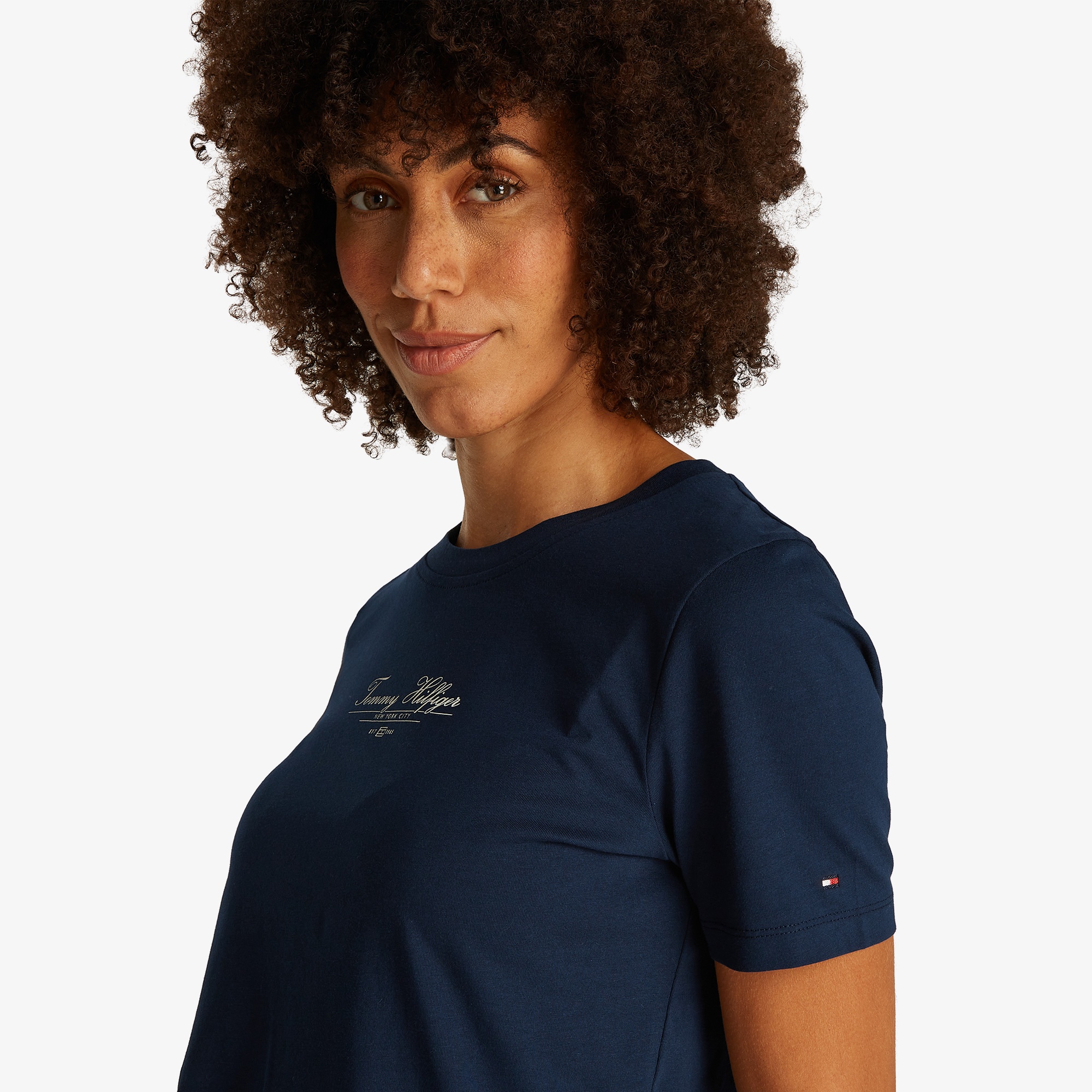 Tommy Hilfiger Reg Script Kadın Lacivert T-Shirt