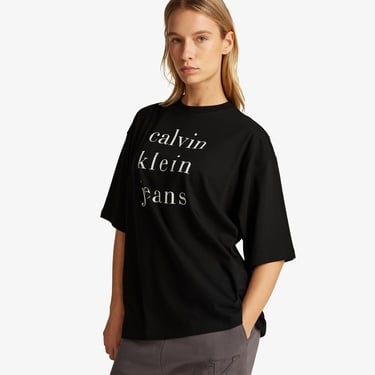  Calvin Klein Logo Kadın Siyah T-Shirt