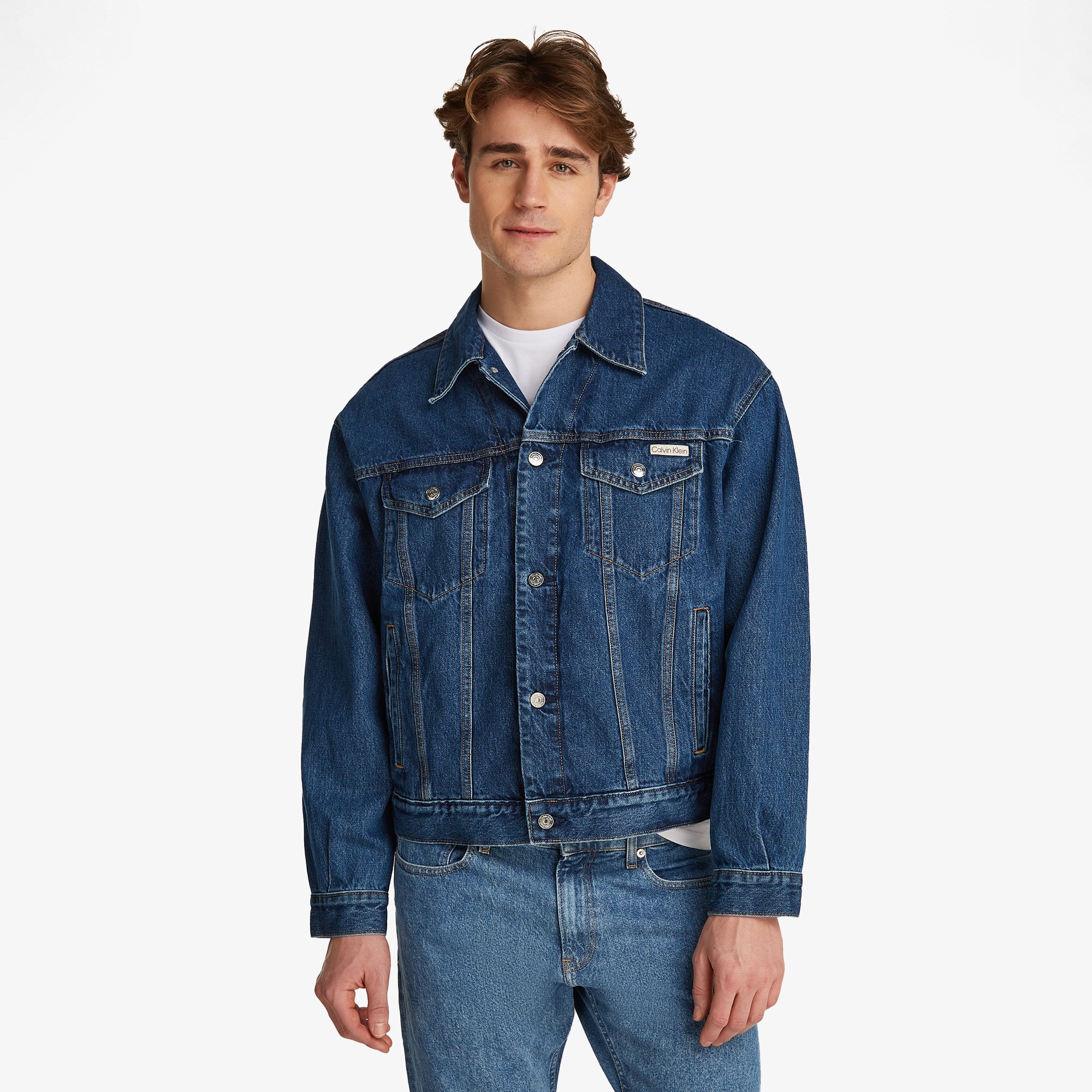 Calvin Klein Erkek Mavi Kot Ceket