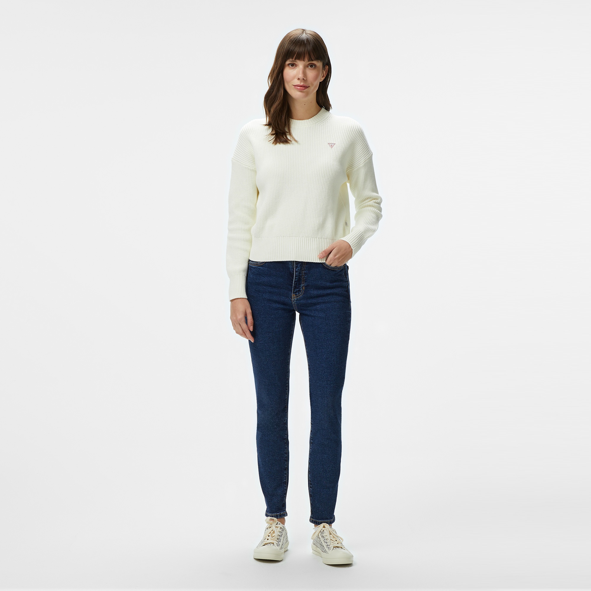 Guess Kadın Beyaz Kazak