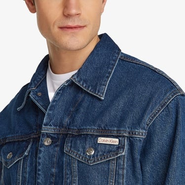  Calvin Klein Erkek Mavi Kot Ceket