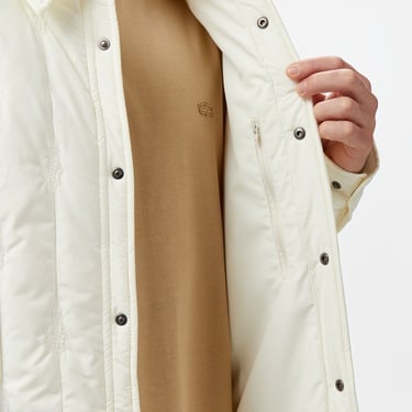  Erkek Relaxed Fit Gömlek Yaka Desenli Beyaz Ceket