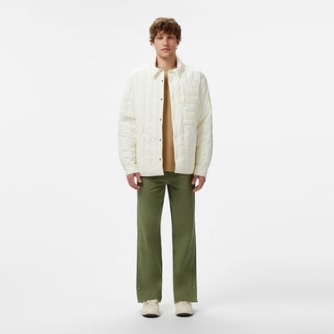  Erkek Relaxed Fit Gömlek Yaka Desenli Beyaz Ceket