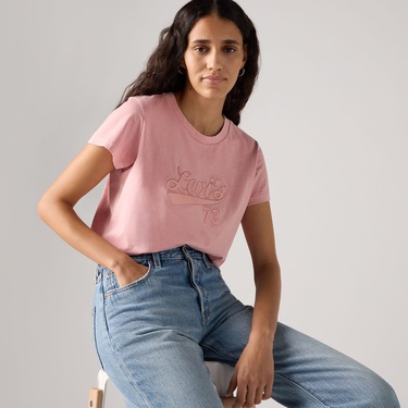  Levi's Graphic Boxy  Kadın Pembe T-Shirt