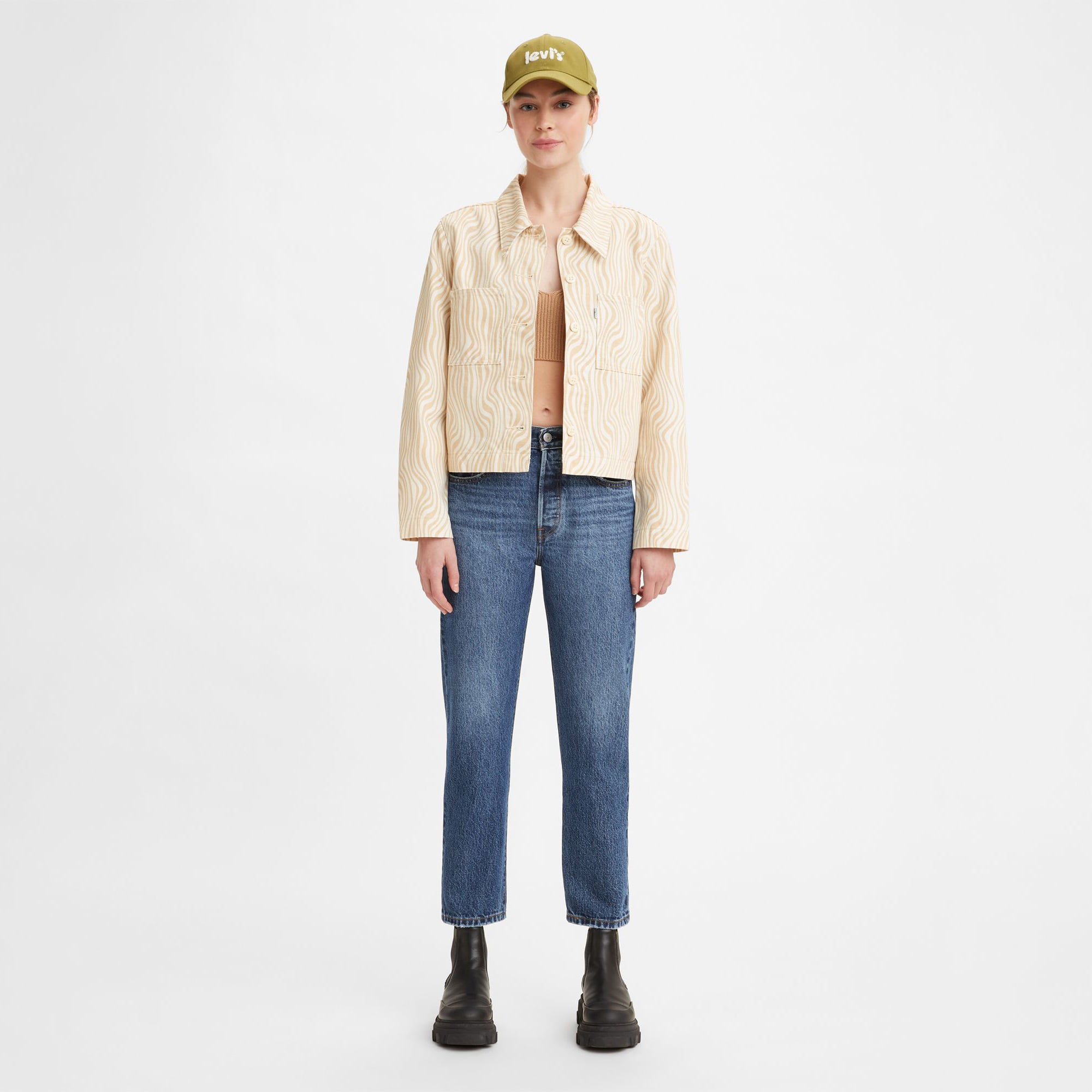  Levi's 501 Crop Orinda Troy Horse Kadın Lacivert Jean