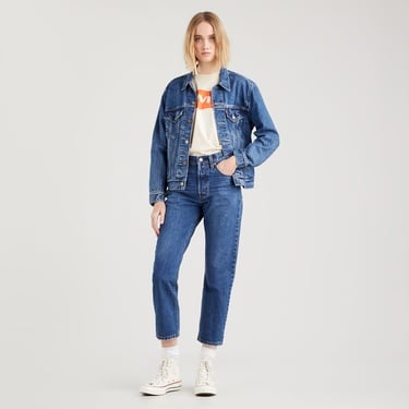  Levi's 501 Crop Orinda Troy Horse Kadın Lacivert Jean