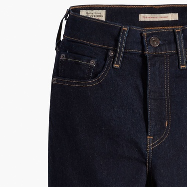  Levi's 724 High Rise Straight Blue Wave Rinse Kadın Lacivert Jean