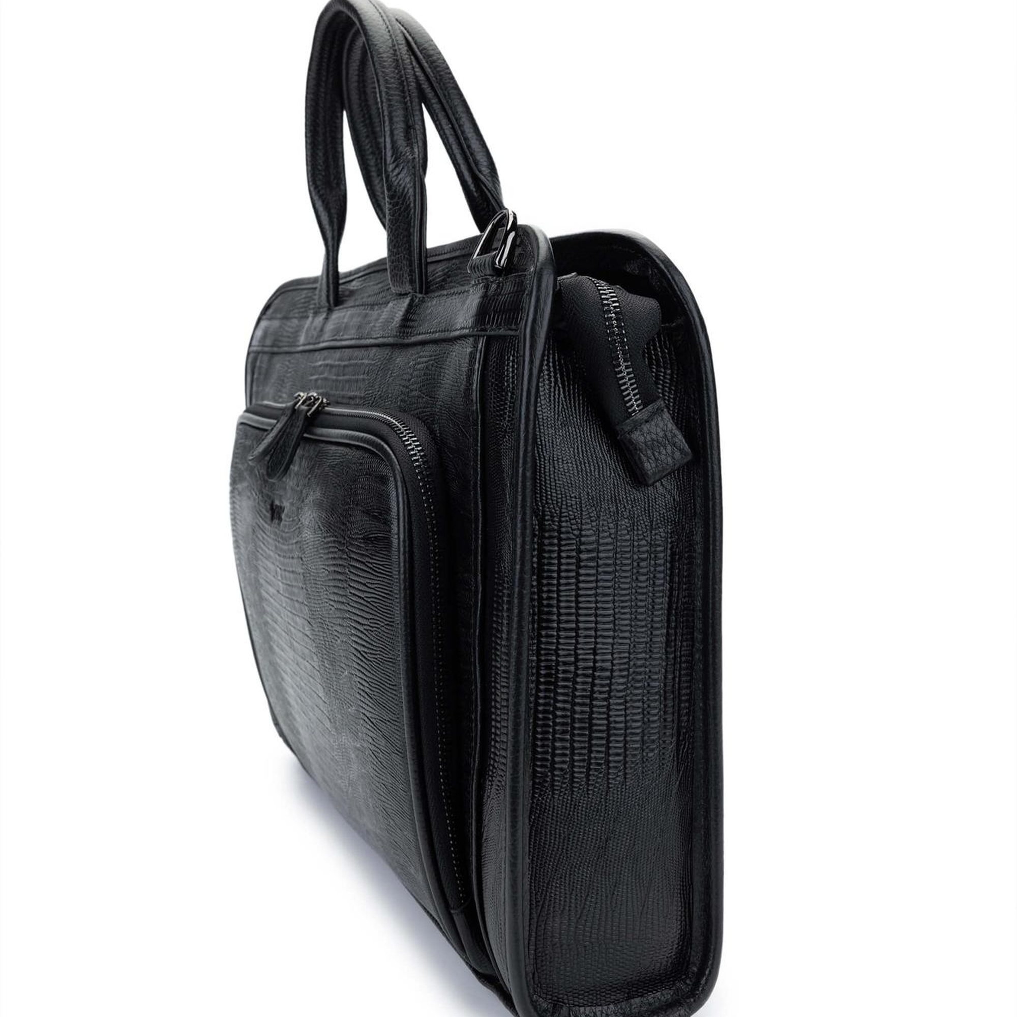 Tamer Tanca Erkek Hakiki Deri Siyah Evrak Çantası