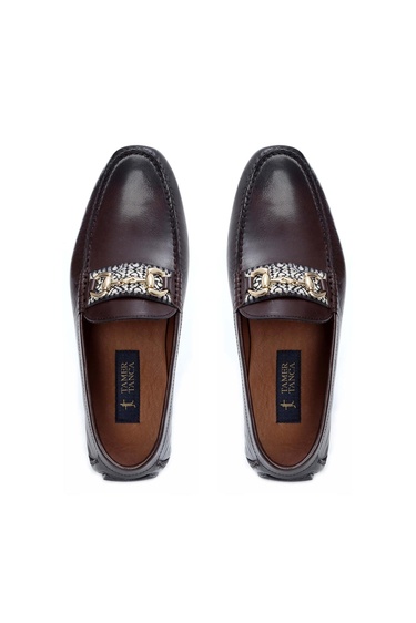  Tamer Tanca Erkek Hakiki Deri Kahverengi Driver Ayakkabı