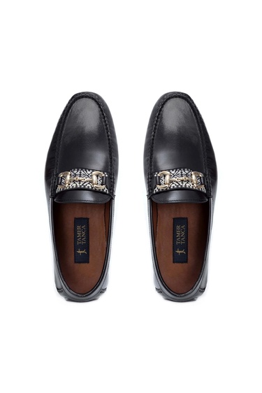  Tamer Tanca Erkek Hakiki Deri Siyah Deri Driver Ayakkabı