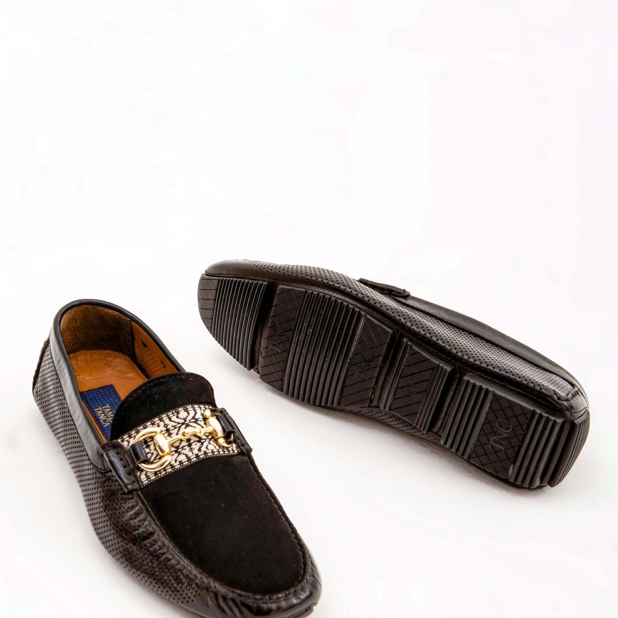 Tamer Tanca Erkek Hakiki Deri Siyah Bufalo Loafer Ayakkabı