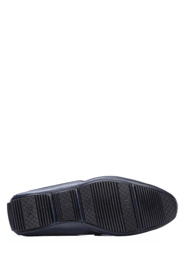  Tamer Tanca Erkek Hakiki Deri Lacivert Loafer Ayakkabı