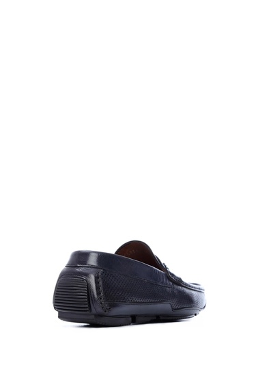  Tamer Tanca Erkek Hakiki Deri Lacivert Loafer Ayakkabı