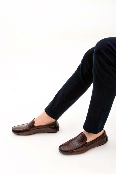  Tamer Tanca Erkek Hakiki Deri Kahverengi Driver Ayakkabı