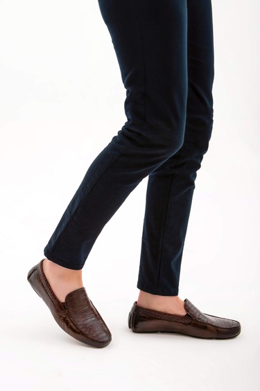  Tamer Tanca Erkek Hakiki Deri Kahverengi Driver Ayakkabı