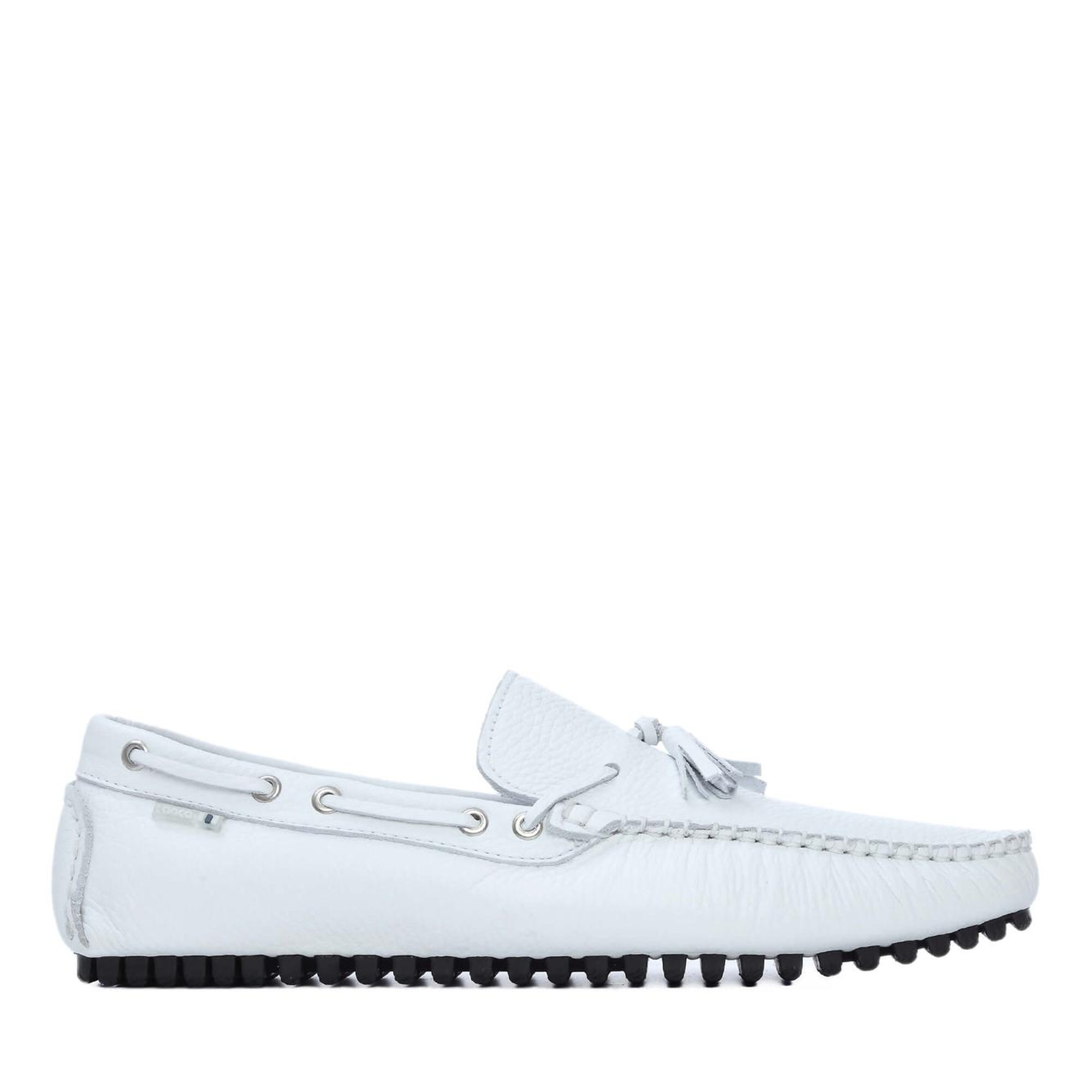 Tamer Tanca Erkek Hakiki Deri Beyaz Driver Ayakkabı