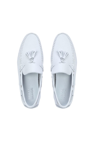  Tamer Tanca Erkek Hakiki Deri Beyaz Driver Ayakkabı