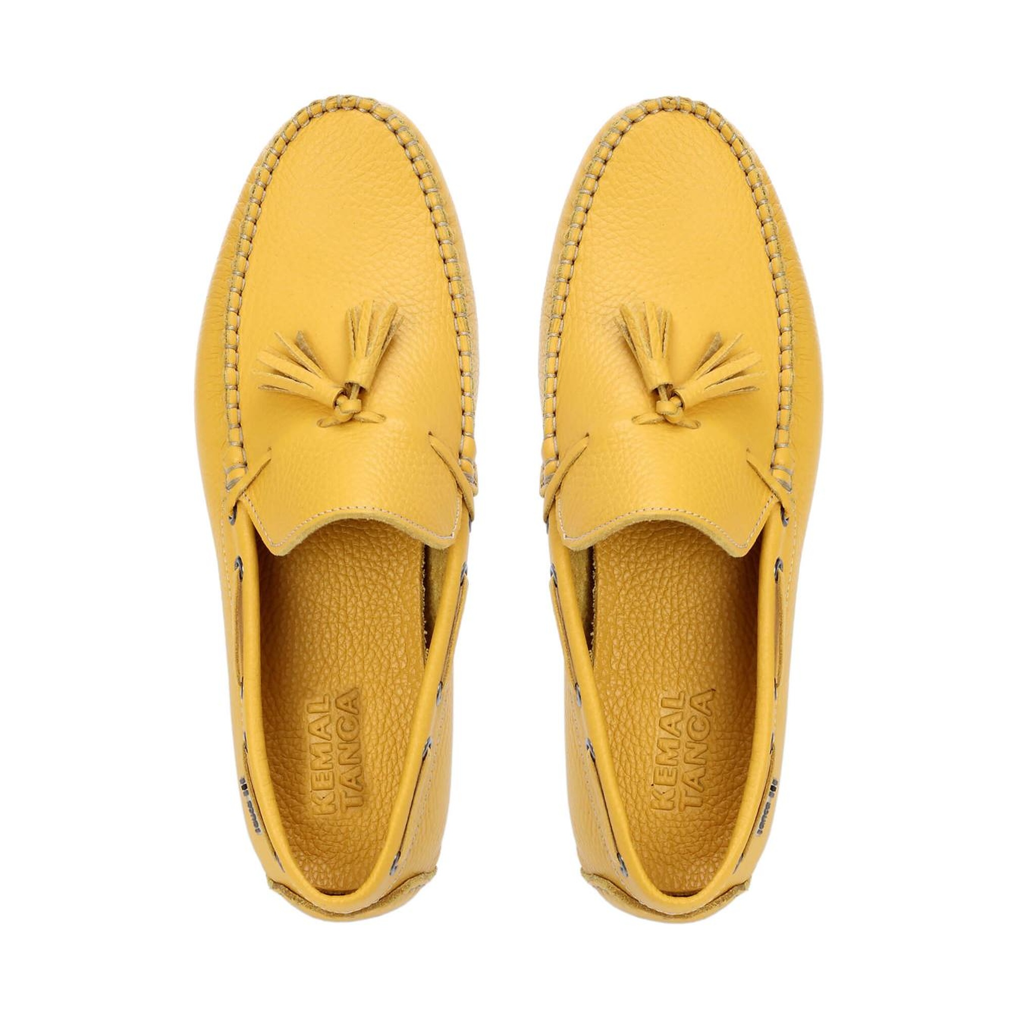 Tamer Tanca Erkek Hakiki Deri Sarı Driver Ayakkabı