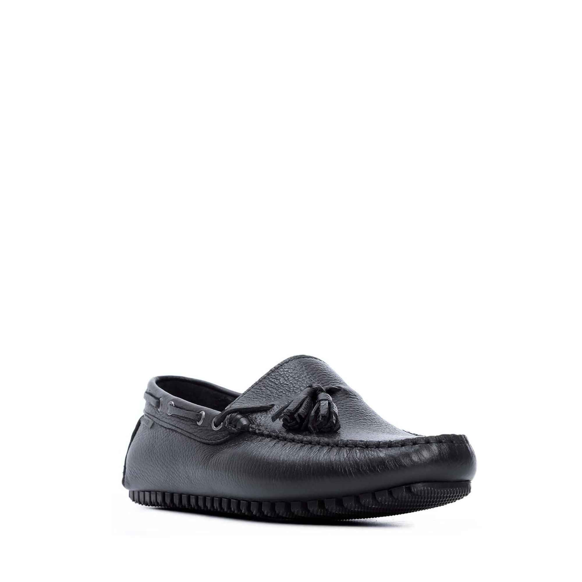 Tamer Tanca Erkek Hakiki Deri Siyah Floter Driver Ayakkabı