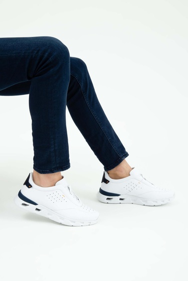  Tamer Tanca Erkek Hakiki Deri Beyaz Casual Ayakkabı