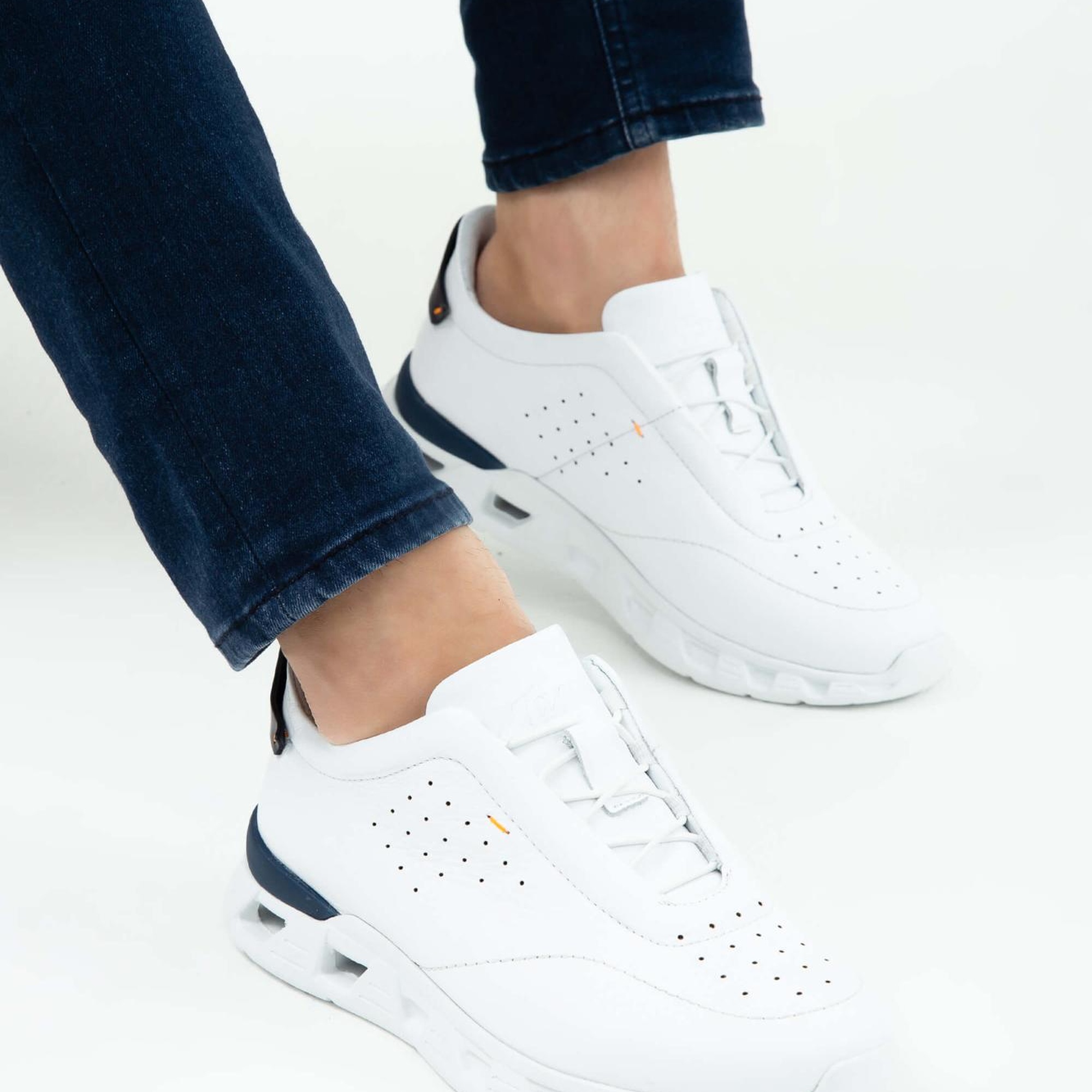 Tamer Tanca Erkek Hakiki Deri Beyaz Casual Ayakkabı