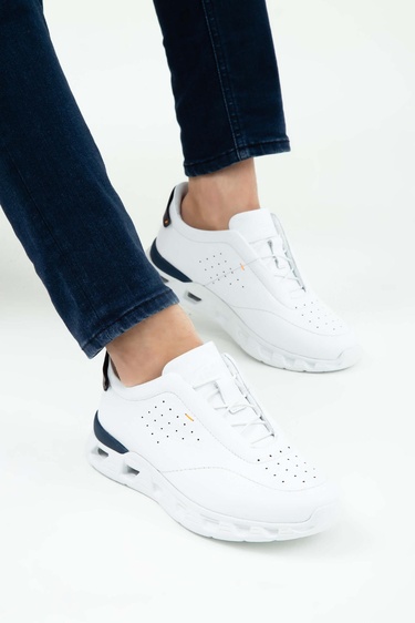  Tamer Tanca Erkek Hakiki Deri Beyaz Casual Ayakkabı