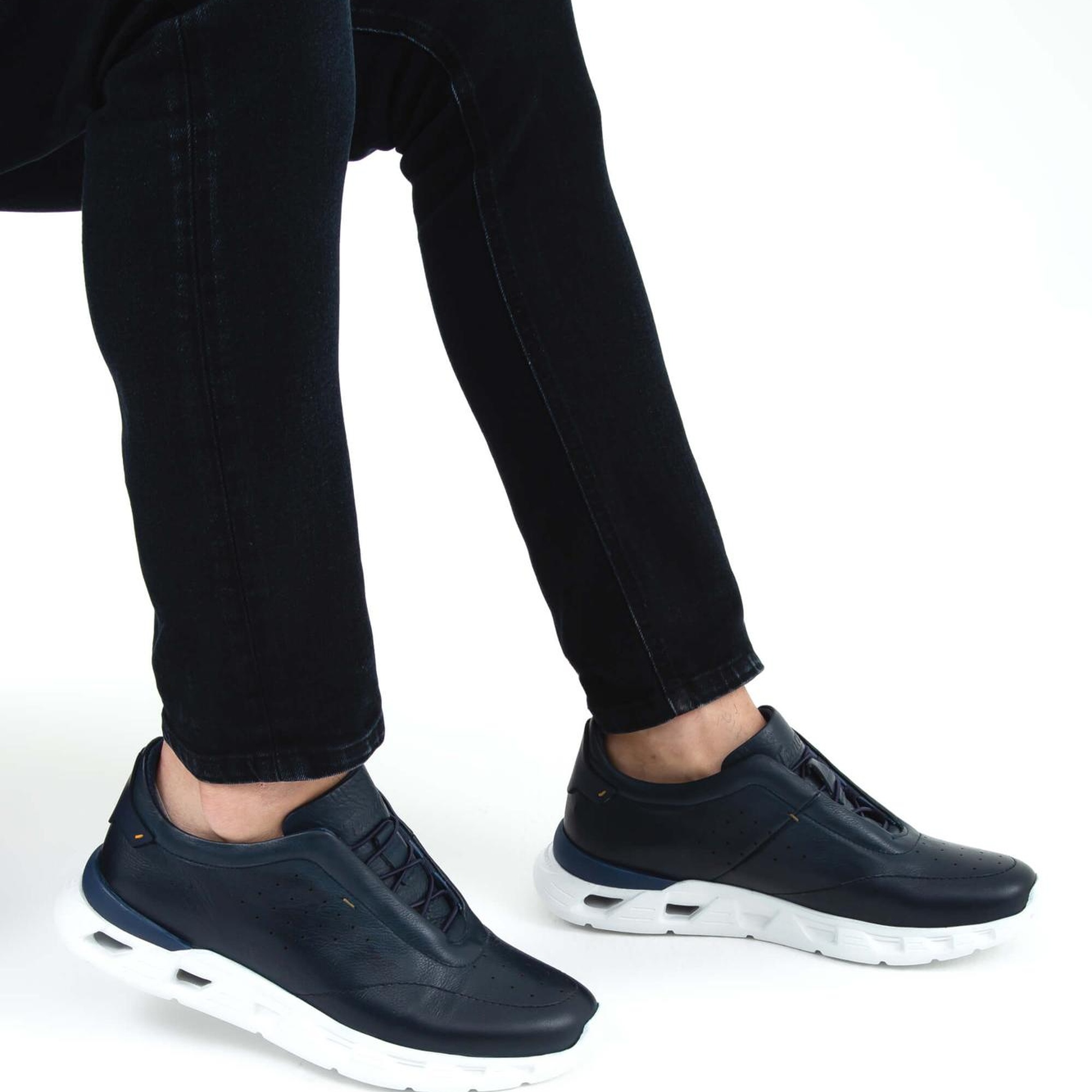 Tamer Tanca Erkek Hakiki Deri Lacivert Casual Ayakkabı