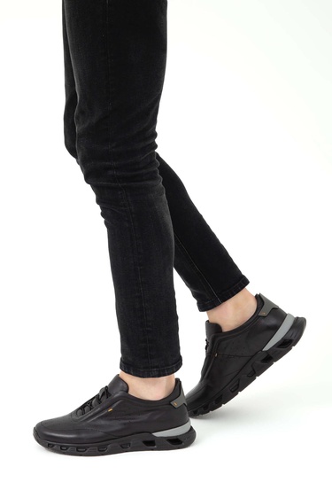  Tamer Tanca Erkek Hakiki Deri Siyah Casual Ayakkabı