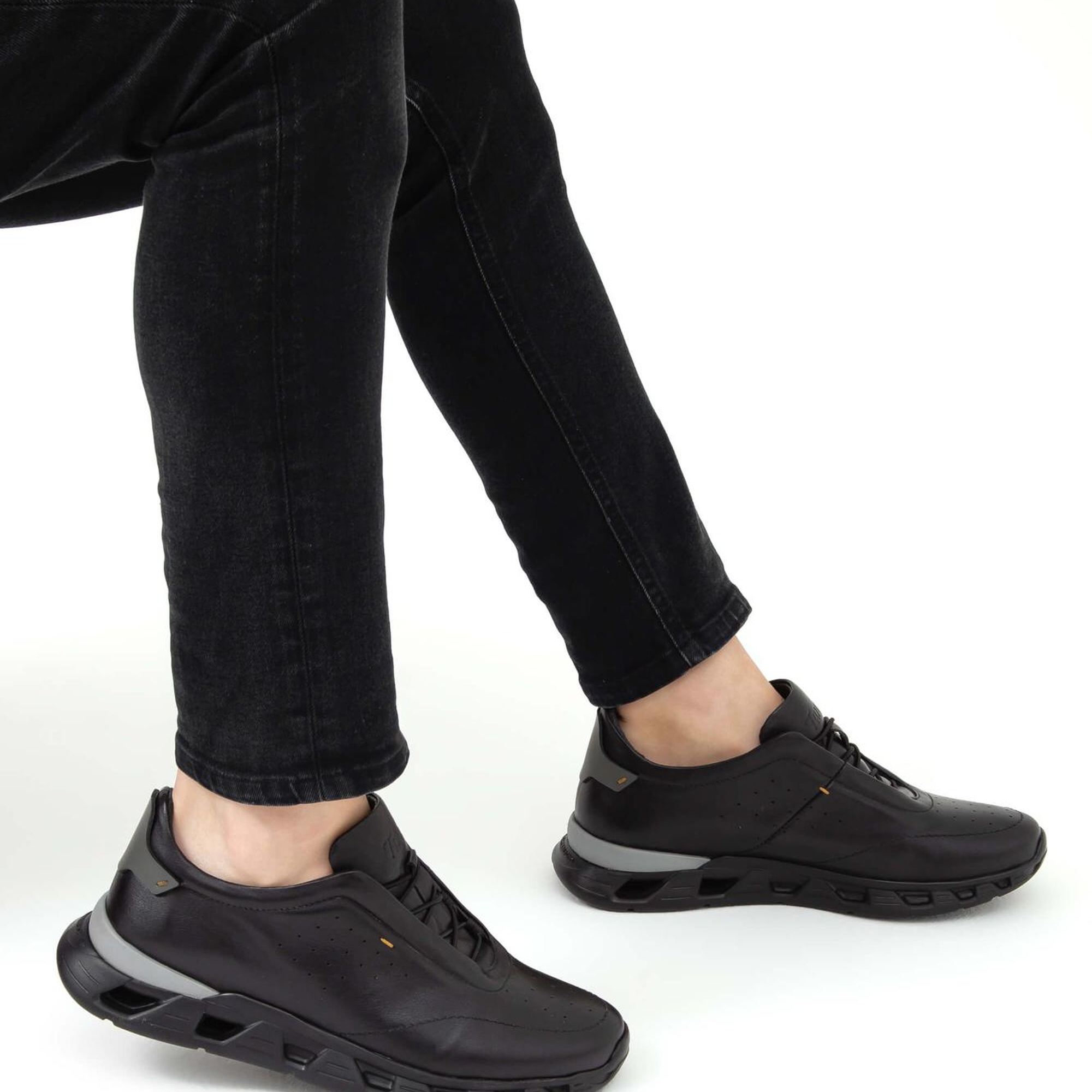 Tamer Tanca Erkek Hakiki Deri Siyah Casual Ayakkabı