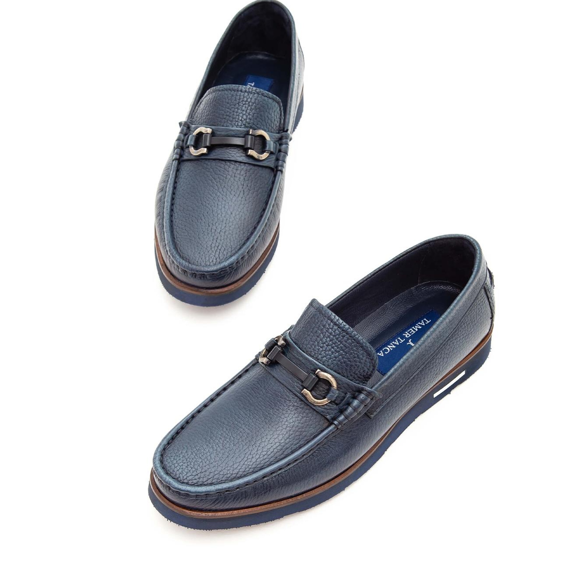 Tamer Tanca Erkek Hakiki Deri Lacivert Casual Ayakkabı