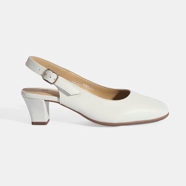  Kadın Beyaz Ayarlanabilir Tokalı DesaComfort Deri Topuklu Ayakkabı