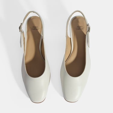  Kadın Beyaz Ayarlanabilir Tokalı DesaComfort Deri Topuklu Ayakkabı