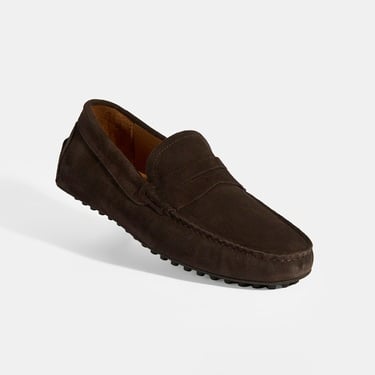  Erkek Kahve Slip-On Süet Loafer