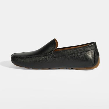  Erkek Siyah Slip-On Deri Loafer