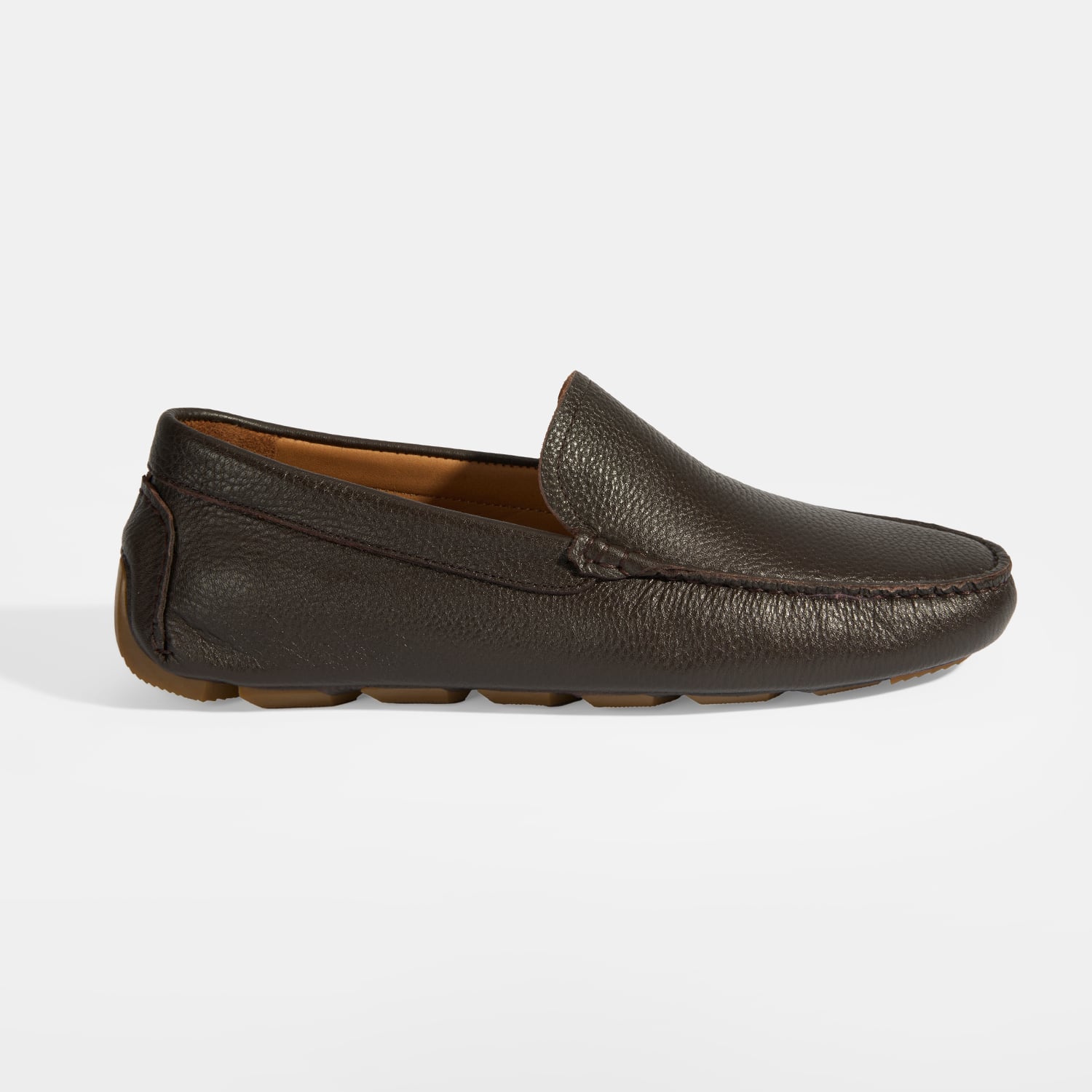  Erkek Kahve Slip-On Deri Loafer