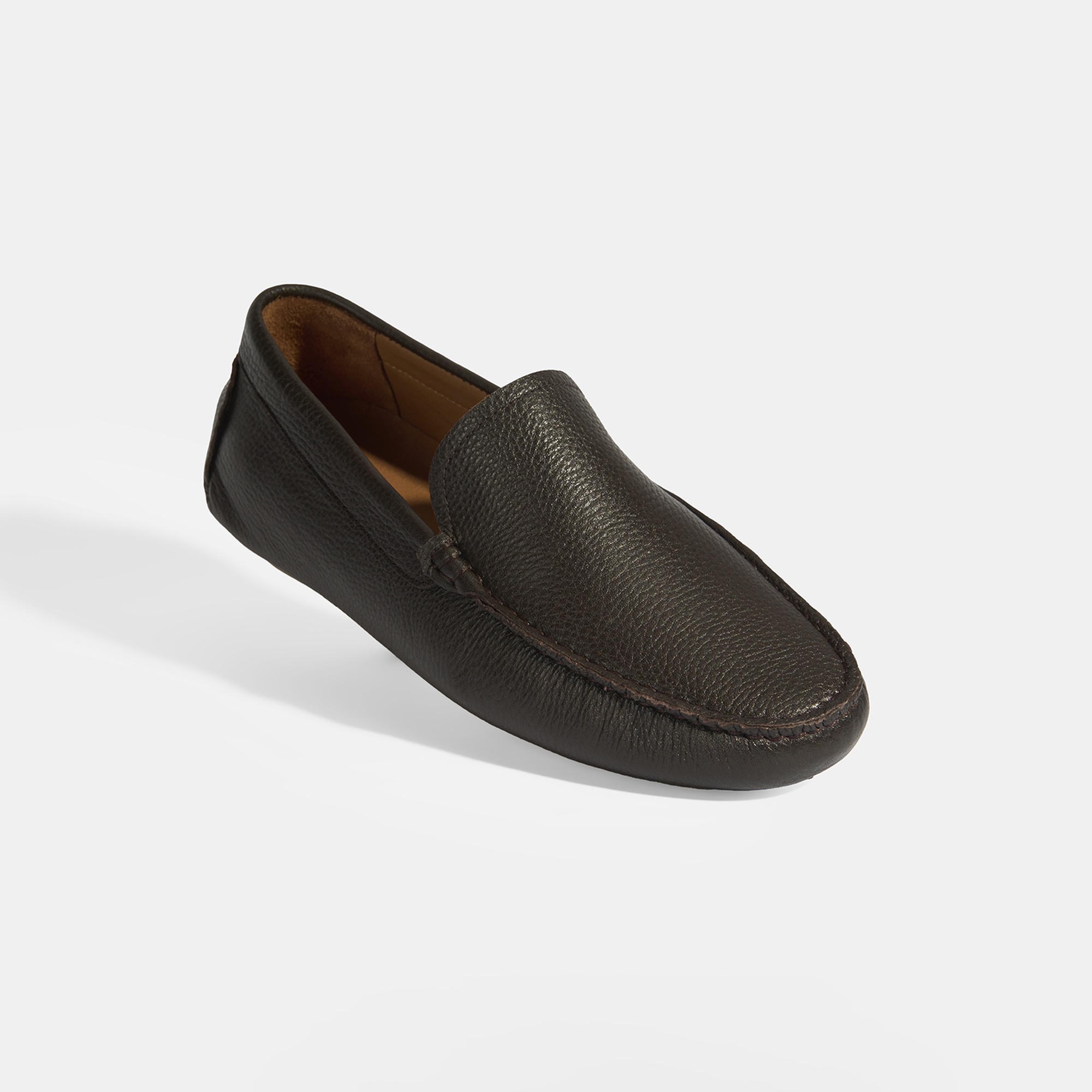 Erkek Kahve Slip-On Deri Loafer