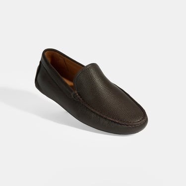  Erkek Kahve Slip-On Deri Loafer