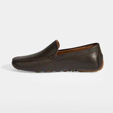  Erkek Kahve Slip-On Deri Loafer