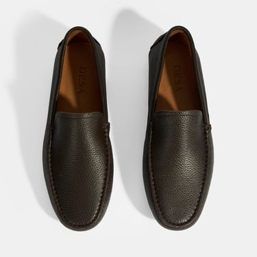  Erkek Kahve Slip-On Deri Loafer