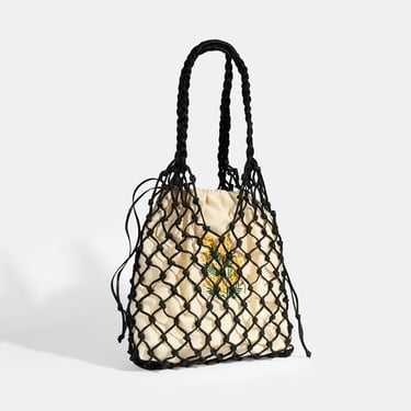  KEDV Mimozalı Deri Örgü Çanta