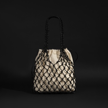  KEDV Mimozalı Deri Örgü Çanta