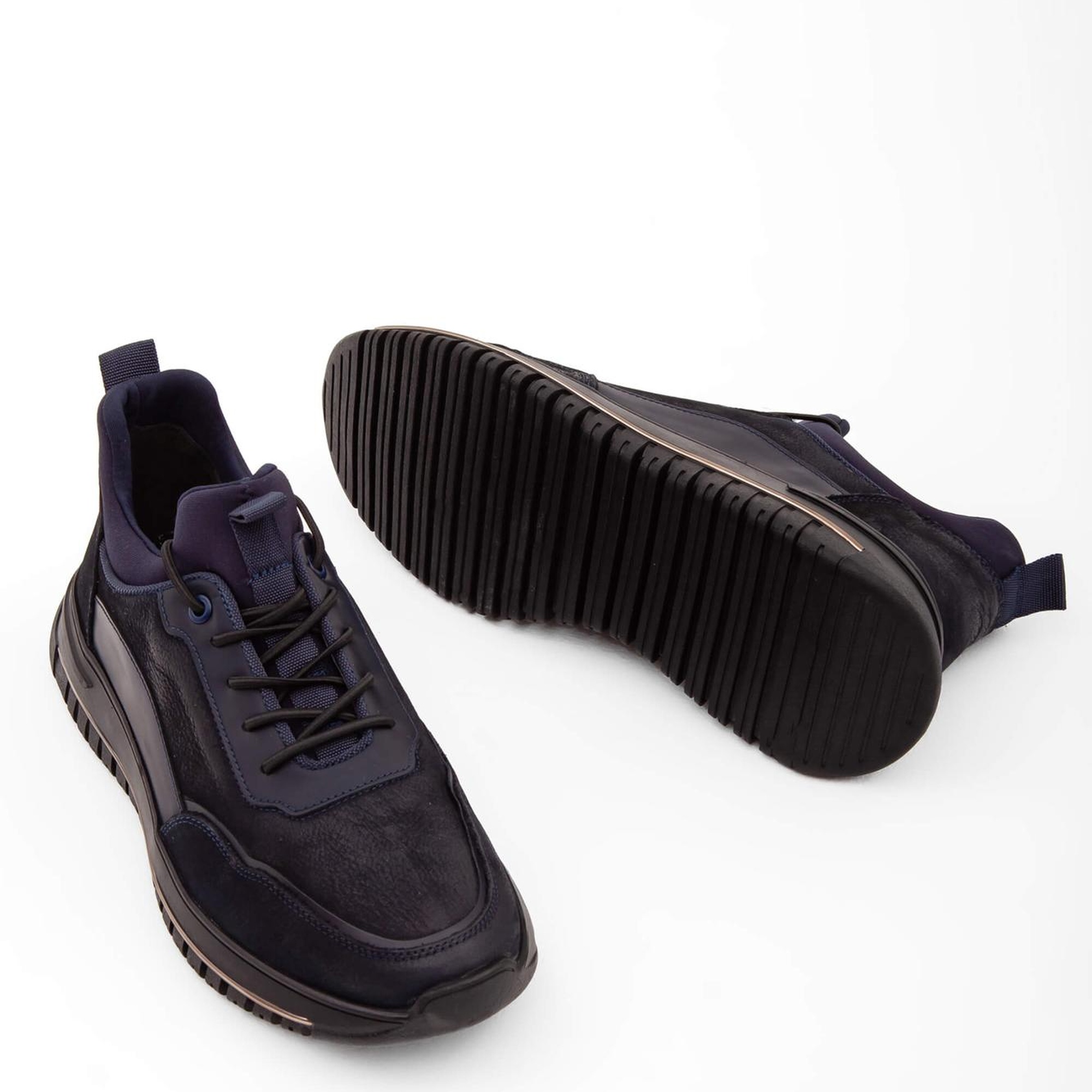 Tamer Tanca Erkek Hakiki Deri Lacivert Streç Casual Ayakkabı