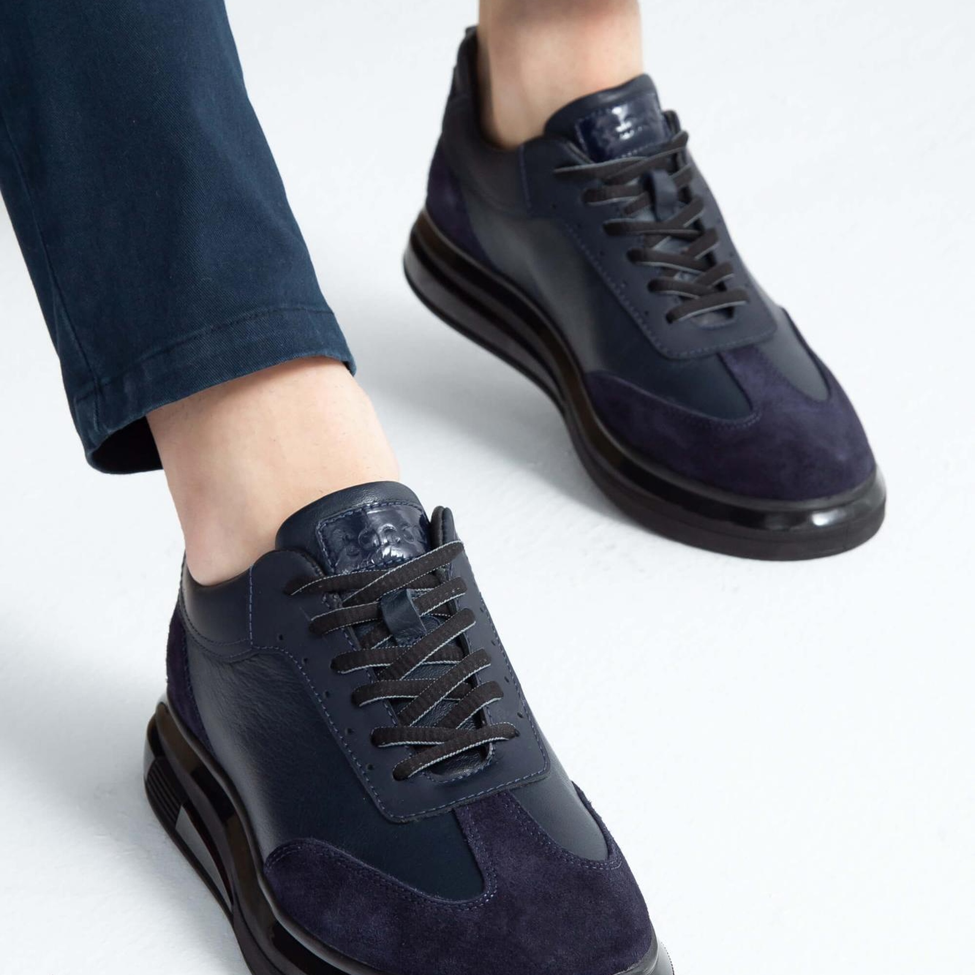 Tamer Tanca Erkek Hakiki Deri Lacivert Casual Ayakkabı